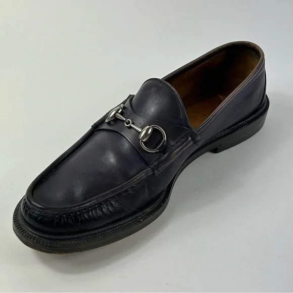 GUCCI Purple Leather Horsebit Loafers Size 7 - Picture 5 of 10